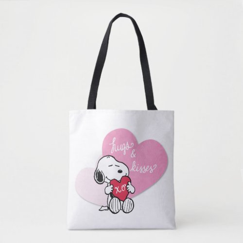 Snoopy Hugs  Kisses Tote Bag