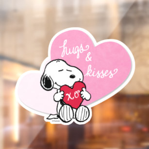 Snoopy Hugs & Kisses Window Cling