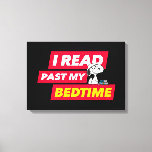 Snoopy "I Read Past My Bedtime" Canvas Print