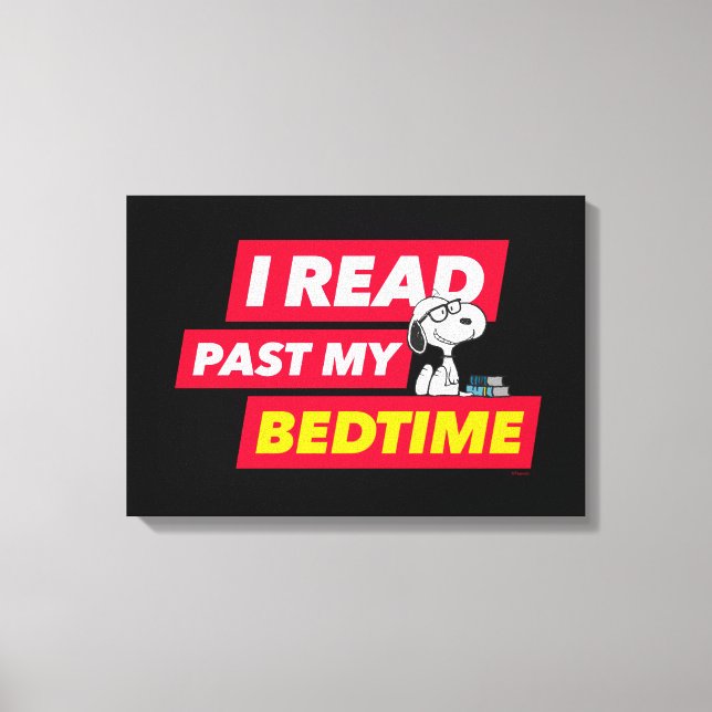 Snoopy "I Read Past My Bedtime" Canvas Print (Front)