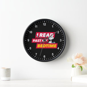 Snoopy "I Read Past My Bedtime" Clock