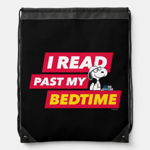 Snoopy I Read Past My Bedtime Drawstring Bag