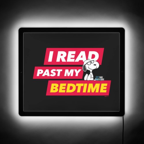 Snoopy I Read Past My Bedtime LED Sign