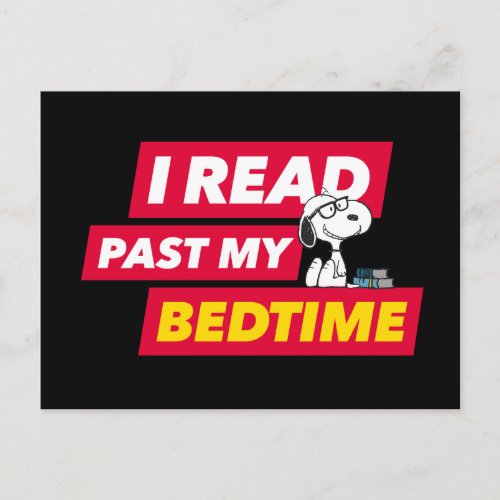 Snoopy I Read Past My Bedtime Postcard
