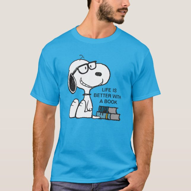 Snoopy "I Read Past My Bedtime" T-Shirt (Front)