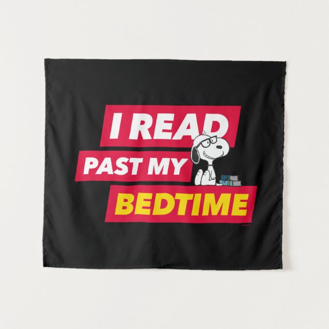 Snoopy "I Read Past My Bedtime" Tapestry (Front (Horizontal))