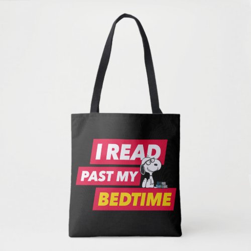 Snoopy I Read Past My Bedtime Tote Bag