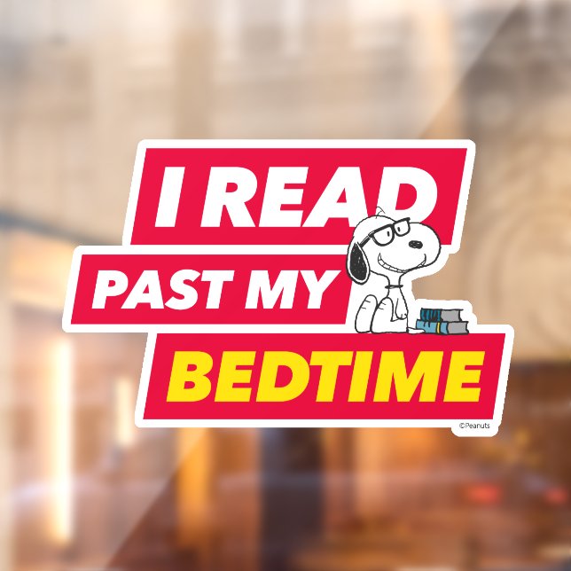 Snoopy "I Read Past My Bedtime" Window Cling (Sheet 2)