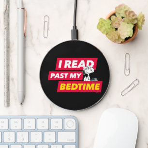 Snoopy "I Read Past My Bedtime" Wireless Charger