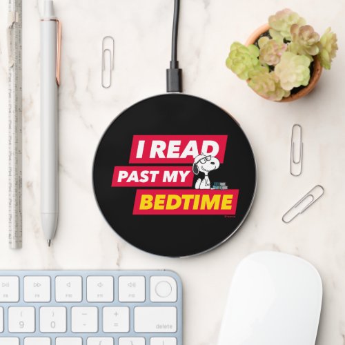 Snoopy I Read Past My Bedtime Wireless Charger