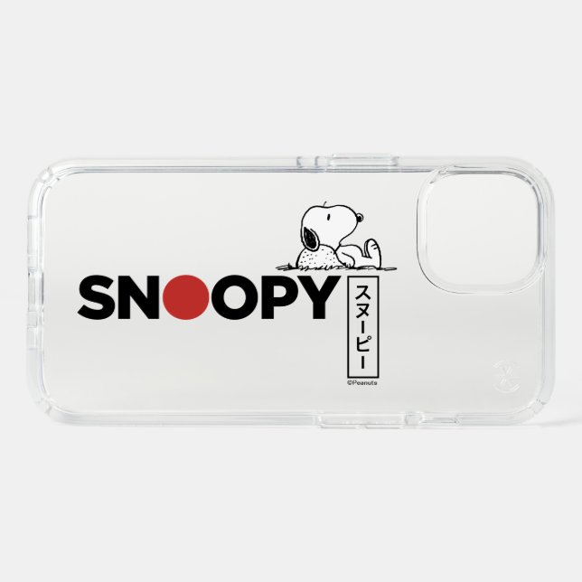 Snoopy Japanese Typography Graphic Speck iPhone 13 Case (Front Horizontal)
