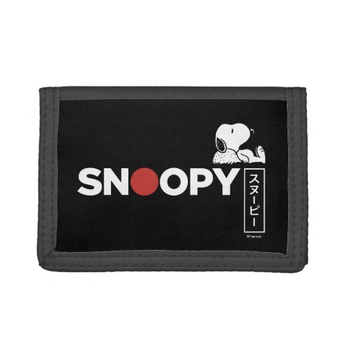 Snoopy Japanese Typography Graphic Trifold Wallet