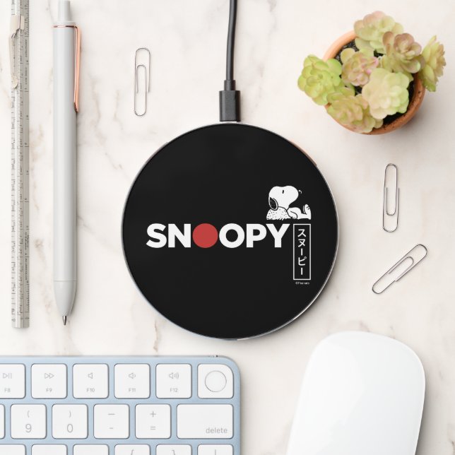 Snoopy Japanese Typography Graphic Wireless Charger (Desk)