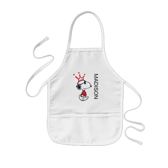 Snoopy - Joe Cool Crown | Add Your Name Kids' Apron (Front)