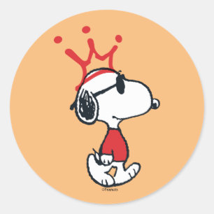Snoopy - Joe Cool Crown Classic Round Sticker