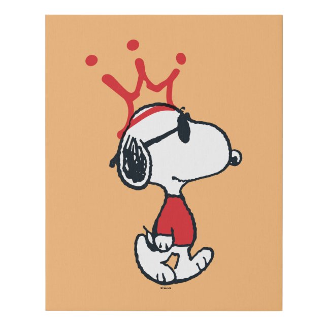 Snoopy - Joe Cool Crown Faux Canvas Print (Front)