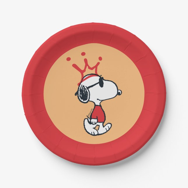 Snoopy - Joe Cool Crown Paper Plates (Front)