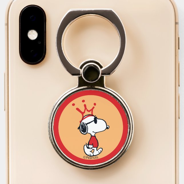 Snoopy - Joe Cool Crown Phone Ring Stand (Close Up)