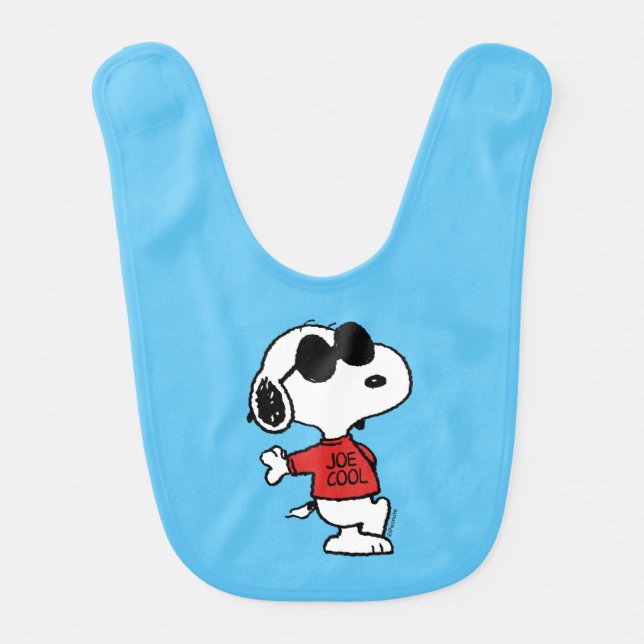 Snoopy "Joe Cool" Standing Baby Bib (Front)