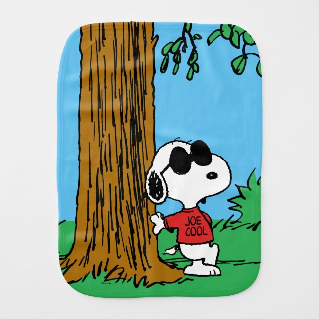 Snoopy "Joe Cool" Standing Baby Burp Cloth (Front)
