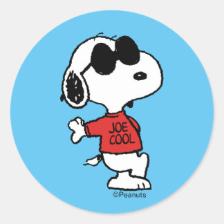 Snoopy "Joe Cool" Standing Classic Round Sticker
