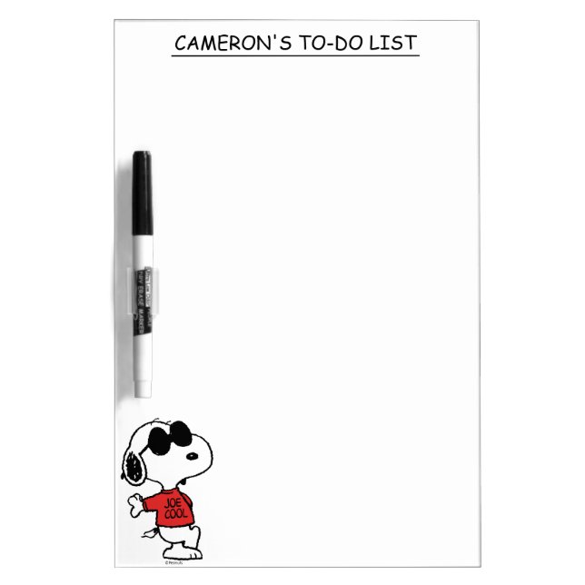 Snoopy "Joe Cool" Standing Dry Erase Board (Front)