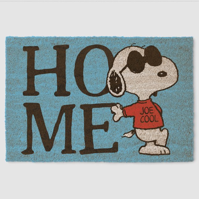 Snoopy Joe Cool Standing - HOME Fiber Doormat (Front)