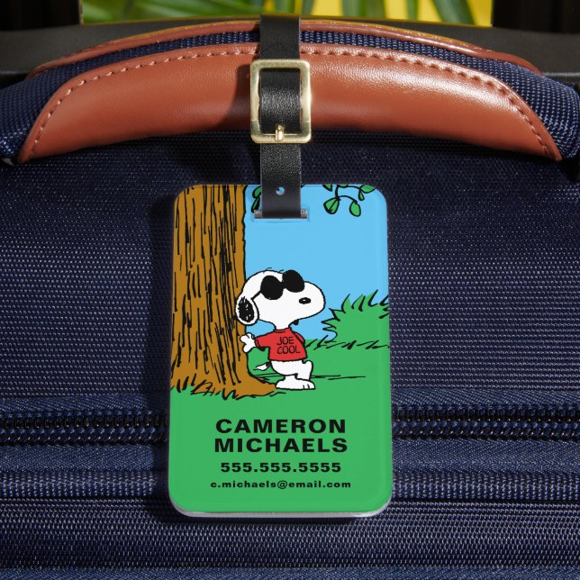 Snoopy "Joe Cool" Standing Luggage Tag (Front Insitu 2)