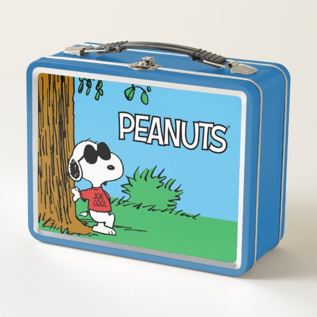 Snoopy "Joe Cool" Standing Metal Lunch Box (Front)