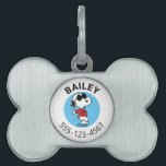 Snoopy "Joe Cool" Standing Pet ID Tag<br><div class="desc">Check out Snoopy's alter-ego Joe Cool standing and leaning.</div>