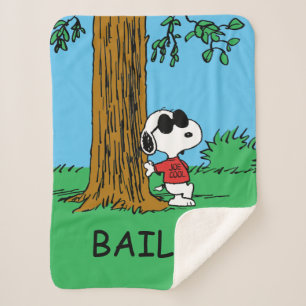 Snoopy "Joe Cool" Standing Sherpa Blanket