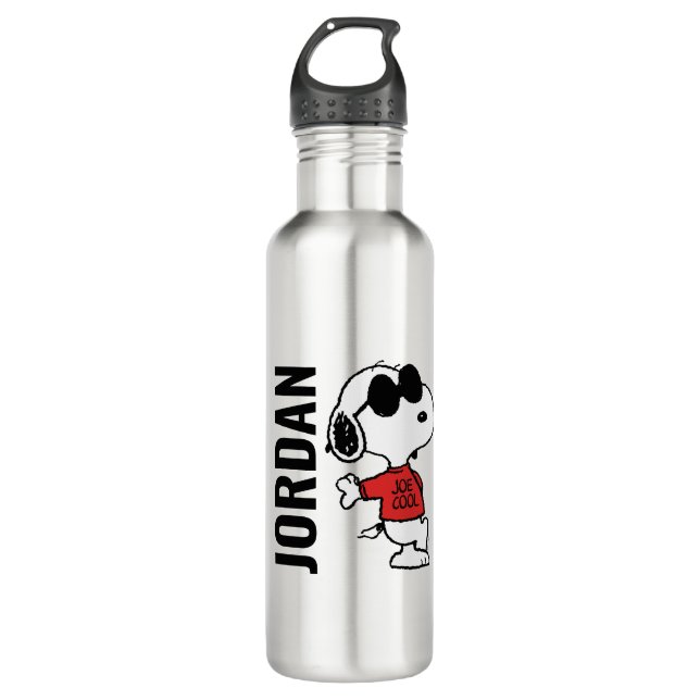 Snoopy "Joe Cool" Standing Stainless Steel Water Bottle (Front)