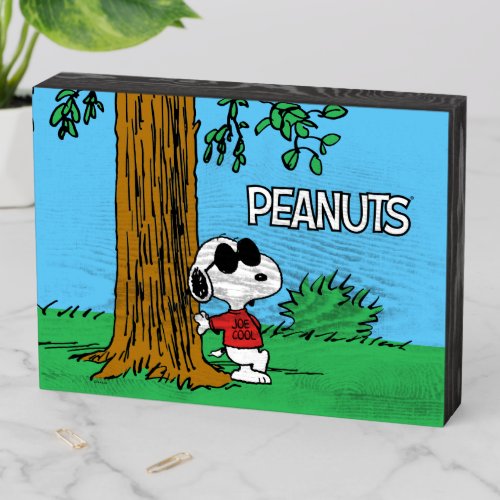 Snoopy Joe Cool Standing Wooden Box Sign
