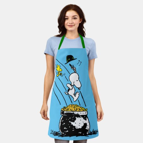 Snoopy Jumping into Pot of Gold Apron