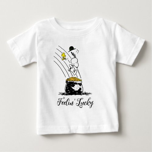 Snoopy Jumping into Pot of Gold Baby T_Shirt
