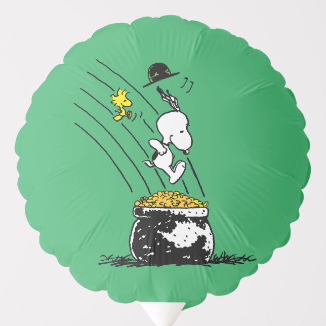 Snoopy Jumping into Pot of Gold Balloon (Front)
