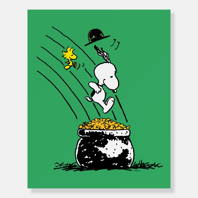 Snoopy Jumping into Pot of Gold Foam Board (Front)