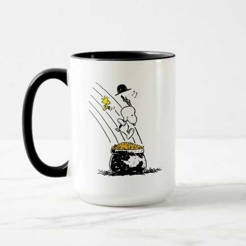 Snoopy Jumping into Pot of Gold Mug