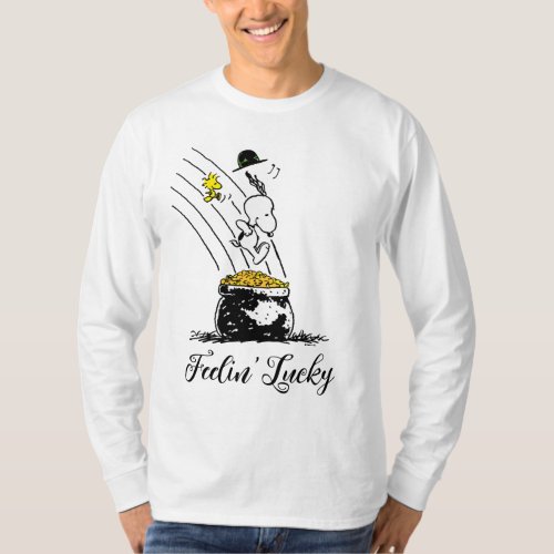 Snoopy Jumping into Pot of Gold T_Shirt