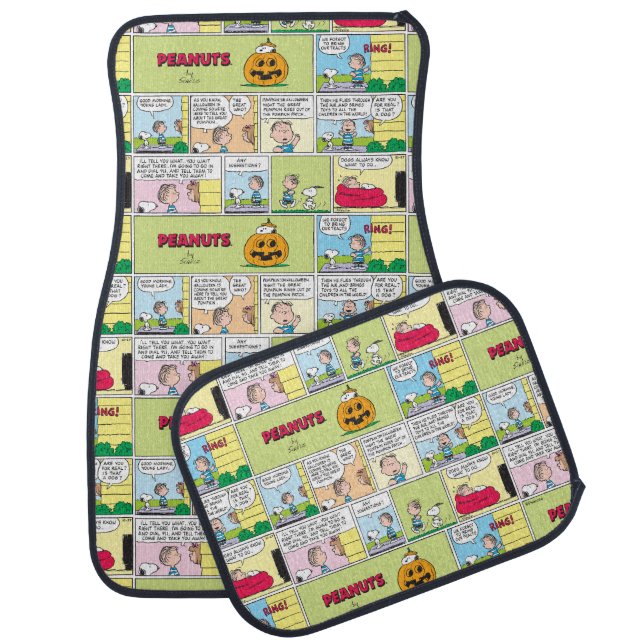 Snoopy & Linus | The Great Pumpkin News Car Floor Mat (Set)