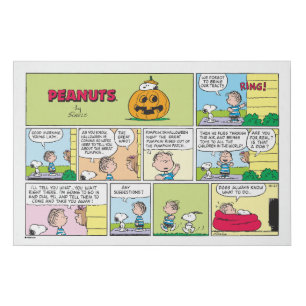 Snoopy & Linus The Great Pumpkin News Faux Canvas Print