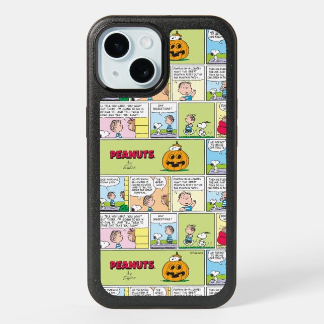 Snoopy & Linus | The Great Pumpkin News iPhone 15 Case (Back)