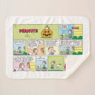 Snoopy & Linus The Great Pumpkin News Sherpa Blanket