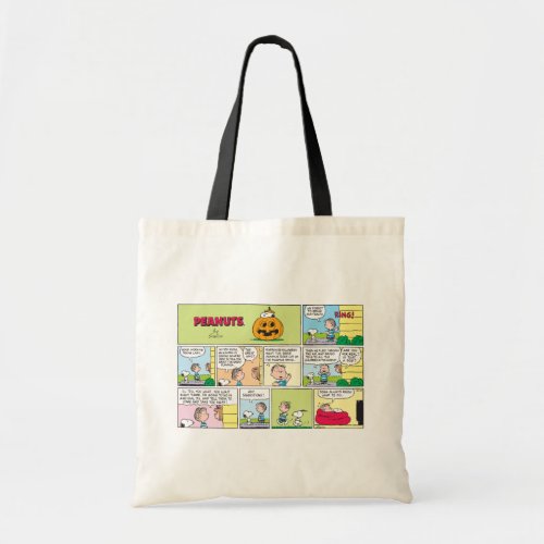 Snoopy  Linus  The Great Pumpkin News Tote Bag