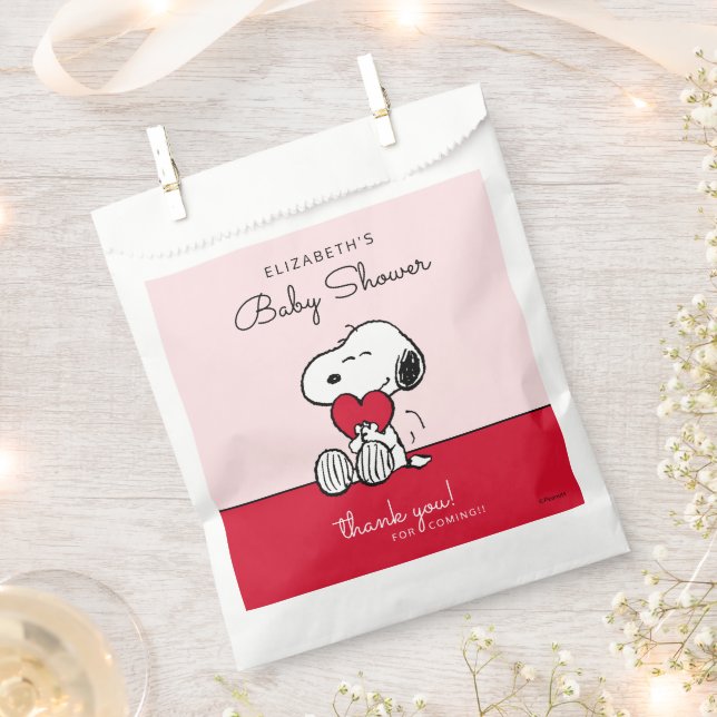Snoopy | Little Sweetheart Baby Shower Favor Bag (Clipped)