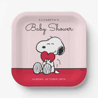 Snoopy | Little Sweetheart Baby Shower Paper Plate