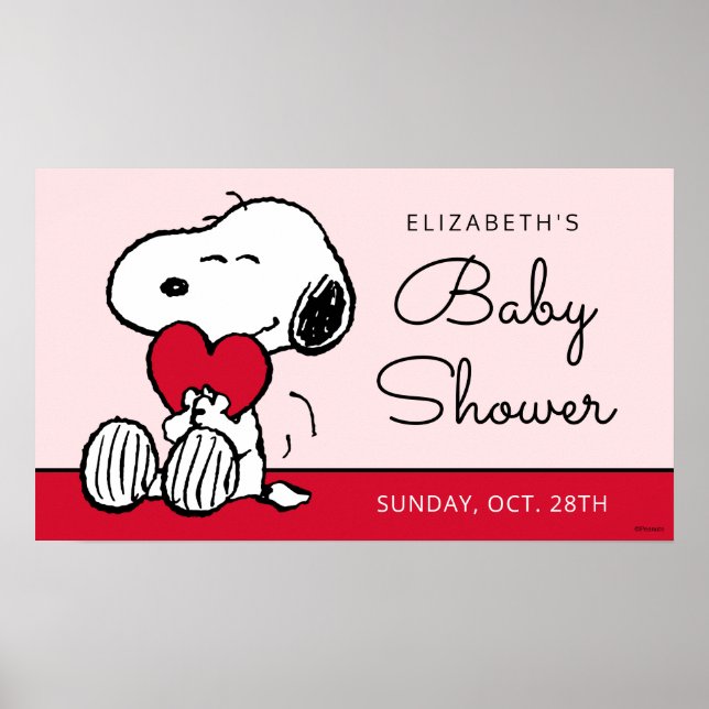 Snoopy | Little Sweetheart Baby Shower Poster (Front)