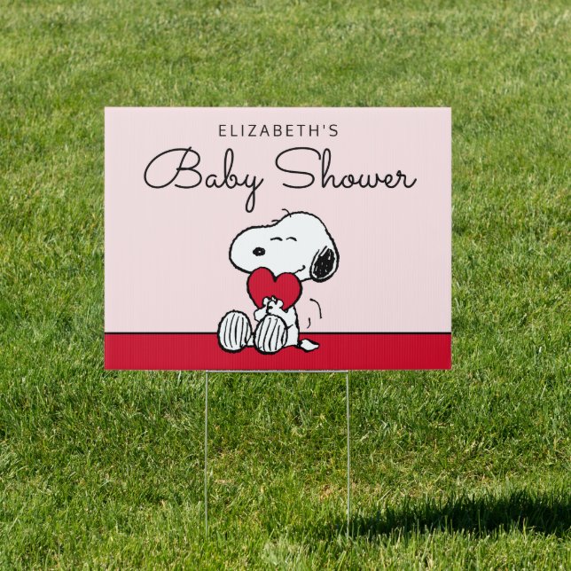 Snoopy | Little Sweetheart Baby Shower Sign (Insitu)