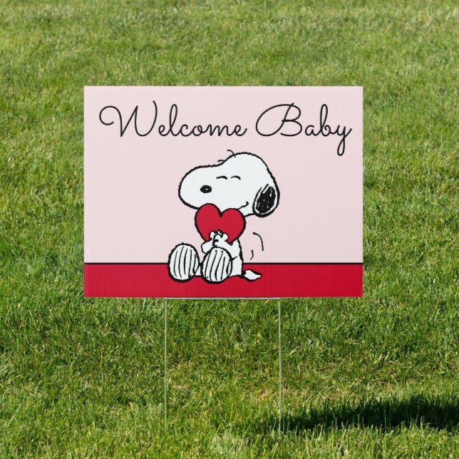Snoopy | Little Sweetheart Baby Shower Sign (Insitu)