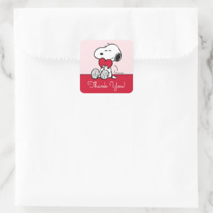Snoopy   Little Sweetheart Baby Shower Square Stic Sticker